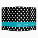Teal Blue and Black Polka Dot Coupon Organizer Binders