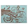Teal Blue and Brown Country Floral Place Mats