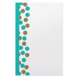 Teal Blue and Dark Tan Polka Dot Stationary Stationery Design