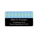 Teal blue argyle custom Christmas holiday label label