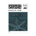 Teal Blue Bar Mitzvah Design postage