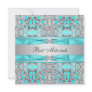 Teal Blue Bat Mitzvah Personalized Invitations