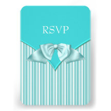 Teal Blue Bat Mitzvah RSVP Custom Invitations