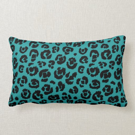 Teal Blue Black Leopard Print Throw Pillow Zazzle