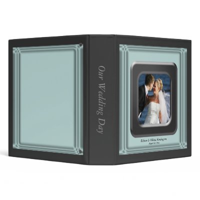 Teal blue and black photo frame black wedding photo album