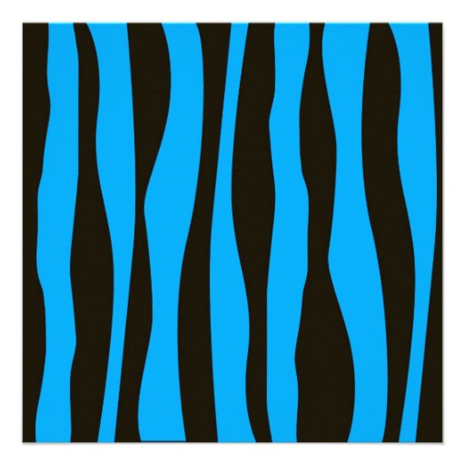 Teal Blue Black Tiger Zebra Stripes Wild Animal Personalized Invite
