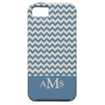 Teal Blue Chevron Stripe 3  Monogram iPhone 5 Cases