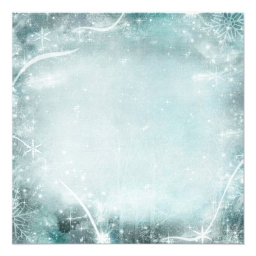 Teal Blue Christmas Tree Holiday Party Custom Announcements