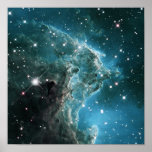 Teal Blue Colored Monkey Head Nebula Print