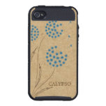 Teal blue dandelion cork vintage style custom skinit case