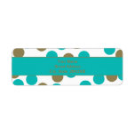 Teal Blue & Dark Tan Polka Dot ADDRESS Labels