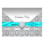 Teal Blue Graduation Party Invitations