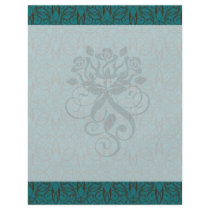 teal blue green swirl damask ornate pattern full color flyer