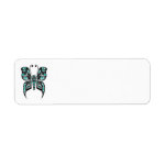 Teal Blue Haida Spirit Butterfly Custom Return Address Label Teal Blue Haida Spirit Butterfly Custom Return Address Label