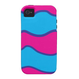 Teal Blue Hot Pink Color Waves Pattern iPhone 4/4S Covers