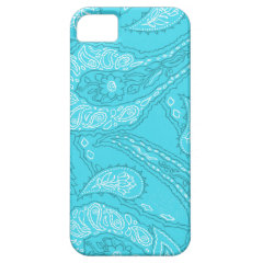 Teal Blue Paisley Print Summer Fun Girly Pattern iPhone 5 Case