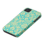 Teal Blue Pattern Barely There iPhone Case iPhone 4 Case-Mate Case