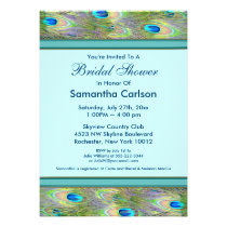 Teal Blue Peacock Bridal Shower invitations