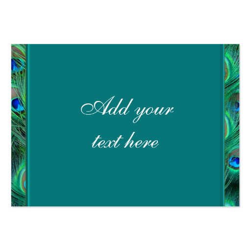 Teal Blue Peacock Business Cards (back side)