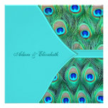 Teal Blue Peacock Wedding Invitations
