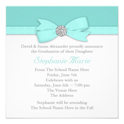 Teal Blue Photo Graduation Announcements