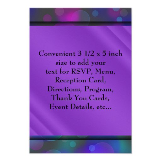 Teal Blue Purple Quinceanera RSVP Custom Invites