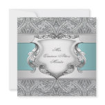Teal Blue Quinceanera Announcement