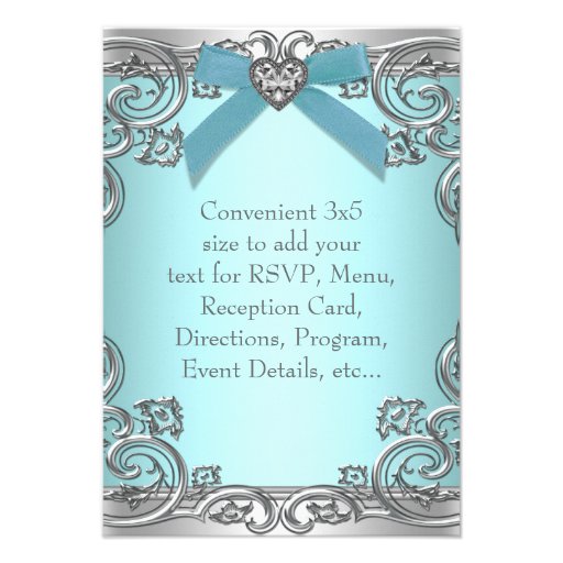 Teal Blue RSVP All Purpose Personalized Invitation