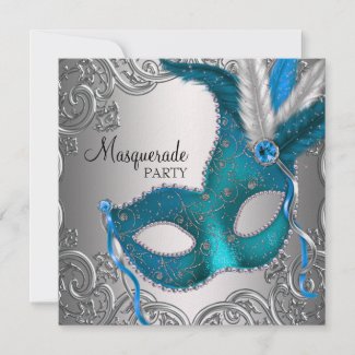 16th Birthday Party Invitations on Silver Mask Masquerade Party Rsvp Personalized Invitation At Zazzle Ca