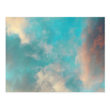 Teal Blue Sky Clouds Post Cards