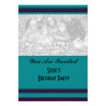Teal blue stripes custom announcement
