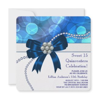 Teal Blue Sweet 15 Quinceanera invitation Teal Blue Sweet 15 Quinceanera invitation