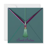 Teal Blue Tassel Sweet Sixteen Party Invitations
