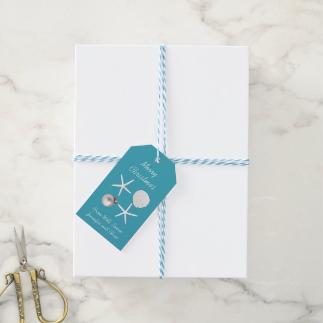 Teal Blue Tropical Holiday Gift Tags Pack Of Gift Tags-2