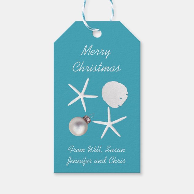 Teal Blue Tropical Holiday Gift Tags Pack Of Gift Tags