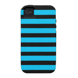 Teal Blue Turquoise and White Stripes Pattern Vibe iPhone 4 Cover