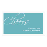 Teal blue wedding formal custom event drink ticket