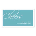 Teal blue wedding formal custom event drink ticket profilecard