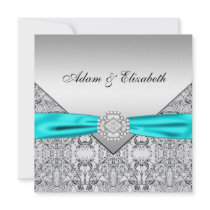 Teal Blue Wedding Invitations