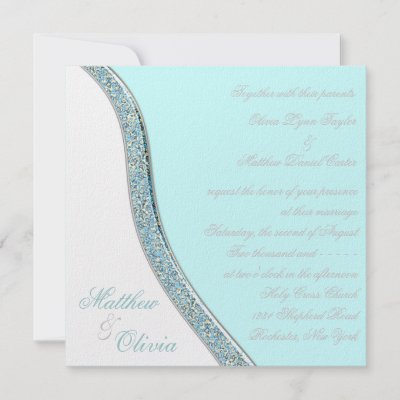 Teal Blue Wedding Announcements by WeddingCentral