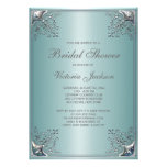 Teal Blue White Wedding Invitations