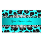 Teal Blue Wild Animal Black Jewel Look Image Business Card