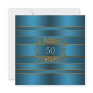 Teal Blue Womans 50th Birthday Party invitation