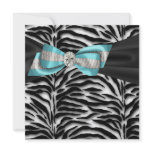 Teal Blue Zebra All Occasion Party Invitation