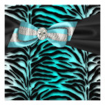 Teal Blue Zebra All Occasion Party Invitation