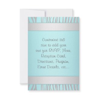 Teal Blue Zebra RSVP All Purpose invitation