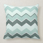 Teal Blue Zig Zag Pattern Throw Pillows