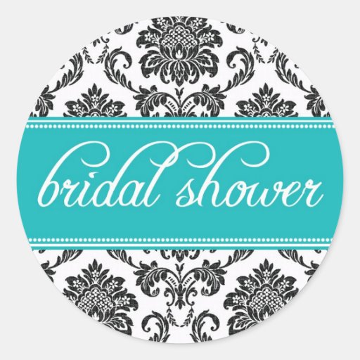 Teal Bridal Shower Stickers Zazzle