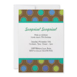 Teal, brown and blue polka dot invitations