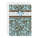 Teal & Brown Brocade Wedding Invitation